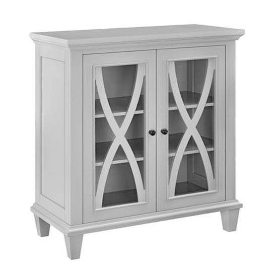Ellington Glazed 2 Door Display Cabinet in Grey by Dorel - Price Crash Furniture
