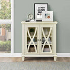 Ellington Glazed 2 Door Display Cabinet in Ivory by Dorel - Price Crash Furniture