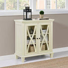 Ellington Glazed 2 Door Display Cabinet in Ivory by Dorel - Price Crash Furniture