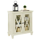 Ellington Glazed 2 Door Display Cabinet in Ivory by Dorel - Price Crash Furniture