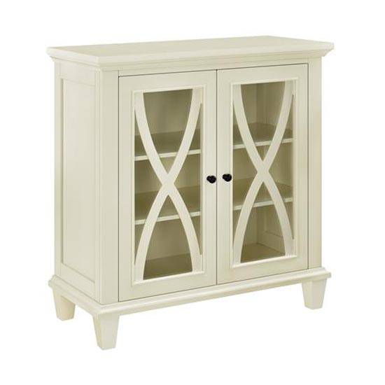 Ellington Glazed 2 Door Display Cabinet in Ivory by Dorel - Price Crash Furniture