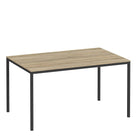 Family Dining Table 140cm Oak Table Top With Black Legs - Price Crash Furniture