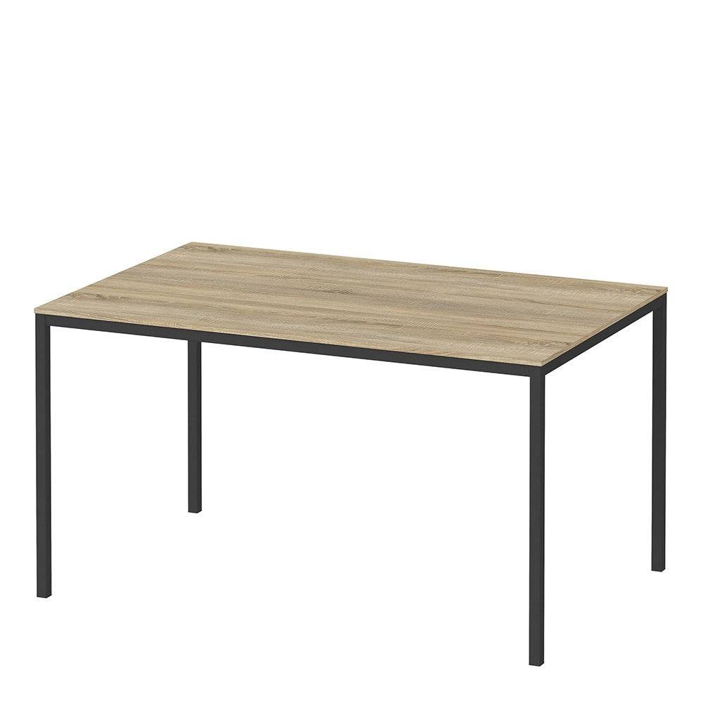 Family Dining Table 140cm Oak Table Top With Black Legs - Price Crash Furniture