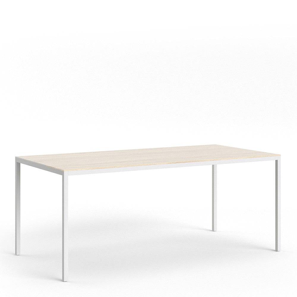 Family Dining Table 180cm Oak Table Top With White Legs - Price Crash Furniture