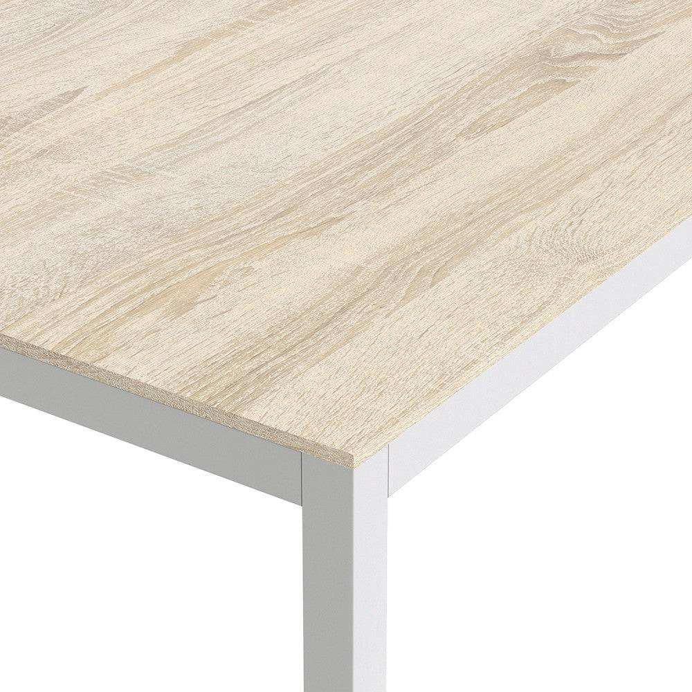 Family Dining Table 180cm Oak Table Top With White Legs - Price Crash Furniture