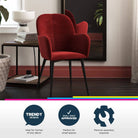 Fitz velvet Accent and Bedroom Chair in Burgundy Red by Dorel - Price Crash Furniture