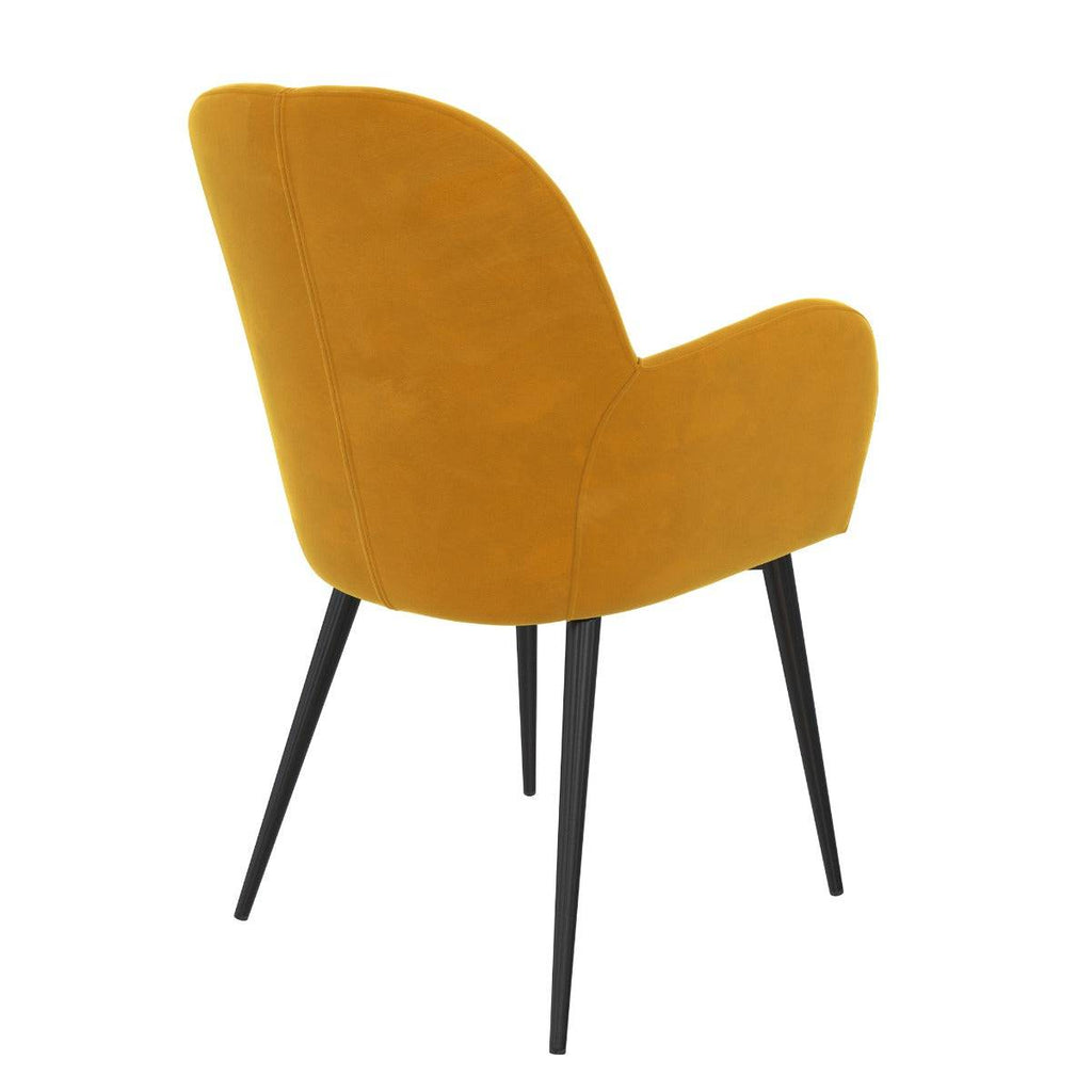 Fitz Velvet Accent and Bedroom Chair in Mustard Yellow by Dorel - Price Crash Furniture
