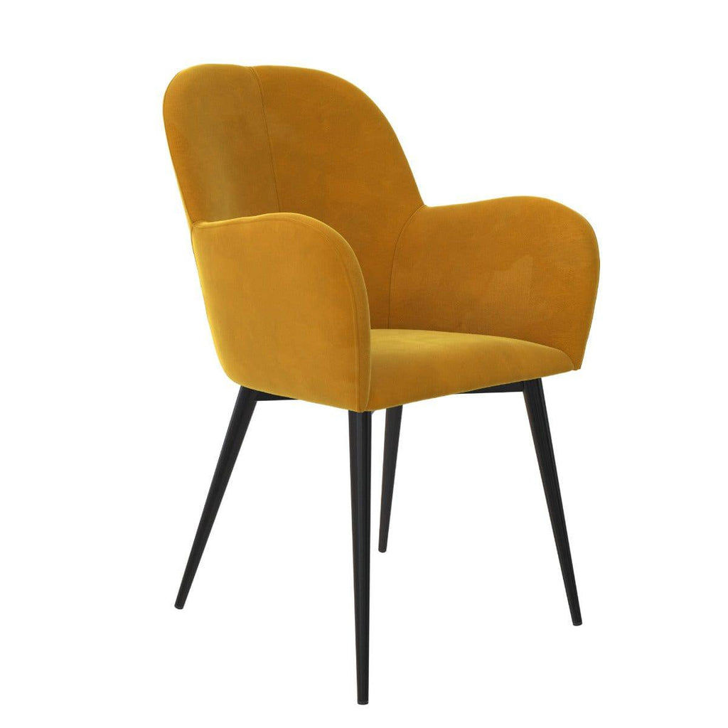Fitz Velvet Accent and Bedroom Chair in Mustard Yellow by Dorel - Price Crash Furniture