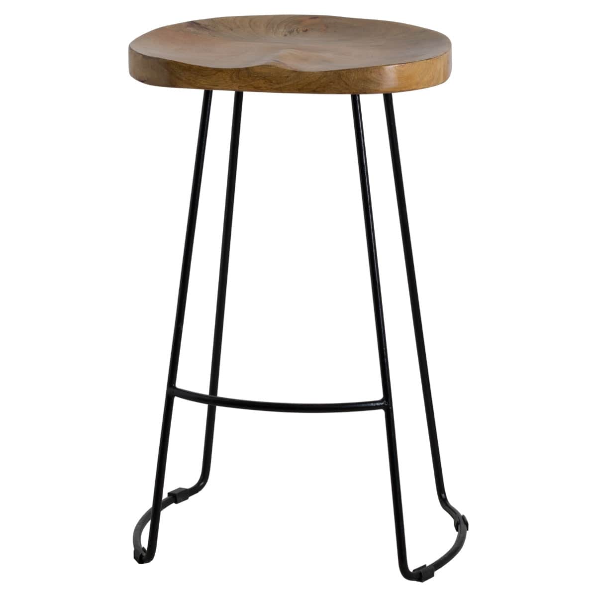 Franklin Hardwood Shaped Barstool - Price Crash Furniture