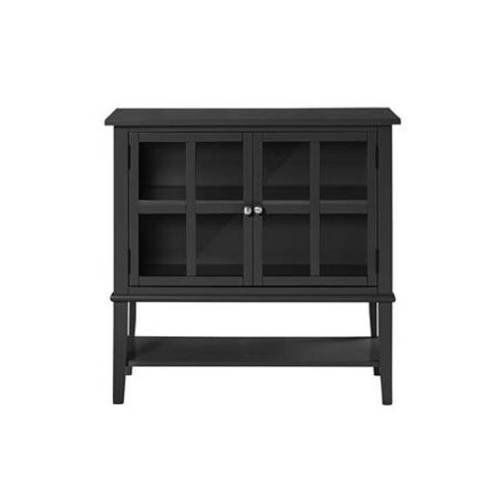 Franklin Storage Cabinet with 2 Glazed Doors in Black by Dorel - Price Crash Furniture