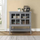 Franklin Storage Cabinet with 2 Glazed Doors in Grey by Dorel - Price Crash Furniture