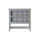 Franklin Storage Cabinet with 2 Glazed Doors in Grey by Dorel - Price Crash Furniture