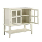 Franklin Storage Cabinet with 2 Glazed Doors in White by Dorel - Price Crash Furniture