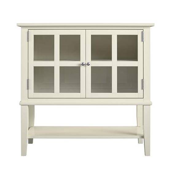 Franklin Storage Cabinet with 2 Glazed Doors in White by Dorel - Price Crash Furniture