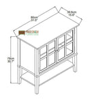 Franklin Storage Cabinet with 2 Glazed Doors in White by Dorel - Price Crash Furniture