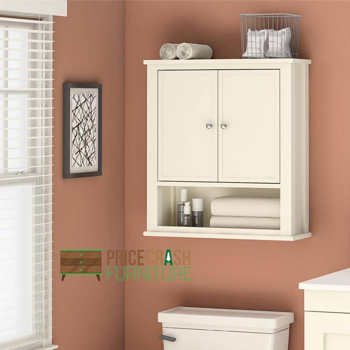 Franklin Storage Wall and Bathroom Cabinet in White by Dorel - Price Crash Furniture