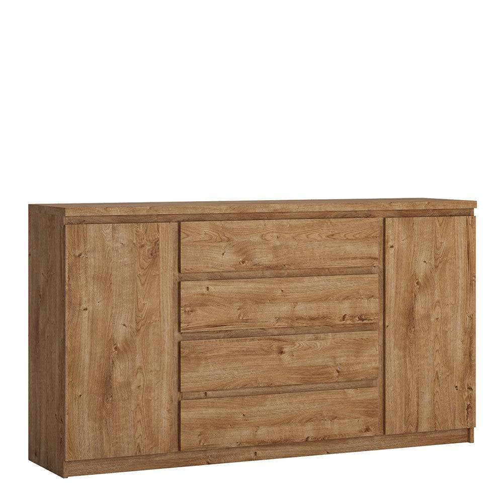 Fribo 2 Door 4 Drawer Sideboard Buffet Unit in Golden Oak (large) - Price Crash Furniture