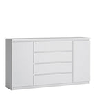 Fribo 2 Door 4 Drawer Sideboard Buffet Unit in White (Large) - Price Crash Furniture