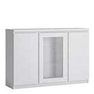 Fribo 3 Door Glazed Sideboard Buffet Unit in Alpine White - Price Crash Furniture