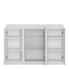 Fribo 3 Door Glazed Sideboard Buffet Unit in Alpine White - Price Crash Furniture