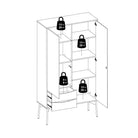 Fur China Cabinet 1 Door + 1 Glass Door + 2 Drawers in Grey and White - Price Crash Furniture