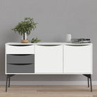 Fur Sideboard 2 Doors + 3 Drawers in Grey and White - Price Crash Furniture