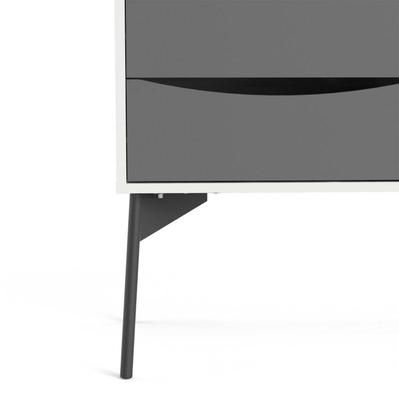 Fur Sideboard 2 Doors + 3 Drawers in Grey and White - Price Crash Furniture