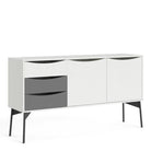 Fur Sideboard 2 Doors + 3 Drawers in Grey and White - Price Crash Furniture