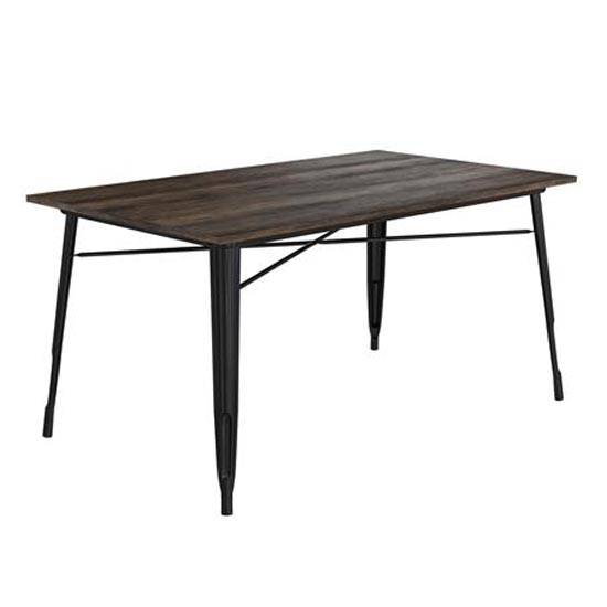 Fusion 150cm Metal Rectangular Dining Table in Black by Dorel - Price Crash Furniture