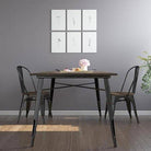 Fusion 150cm Metal Rectangular Dining Table in Black by Dorel - Price Crash Furniture