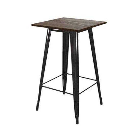 Fusion 60cm Metal Square Bar Table in Black by Dorel - Price Crash Furniture