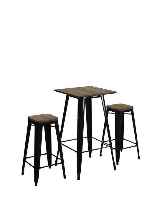 Fusion 60cm Metal Square Bar Table in Black by Dorel - Price Crash Furniture
