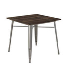 Fusion 80cm Metal Square Dining Table in Antique Gunmetal by Dorel - Price Crash Furniture