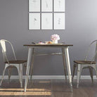 Fusion 80cm Metal Square Dining Table in Antique Gunmetal by Dorel - Price Crash Furniture