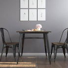 Fusion 80cm Metal Square Dining Table in Black by Dorel - Price Crash Furniture