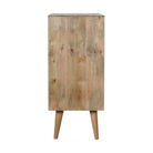 Geometric Carved Grey 2 Door Cabinet in Solid Mango Wood - Price Crash Furniture