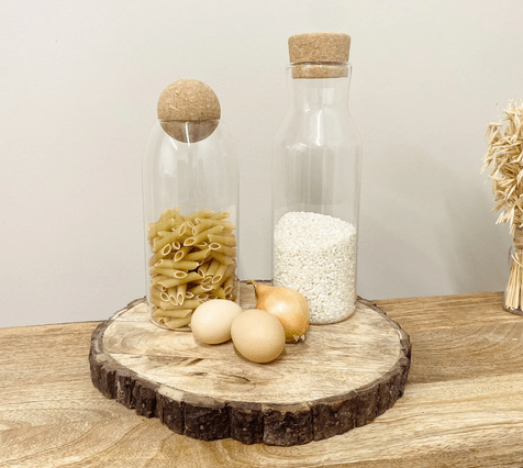 Glass Canister With Cork Stopper 30cm - Price Crash Furniture