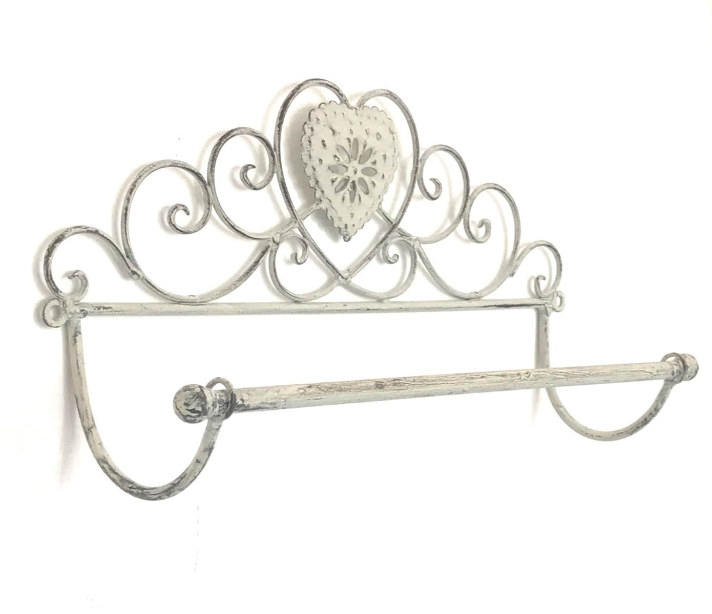 Grey Heart Wall Hanging Kitchen Roll Holder - Price Crash Furniture