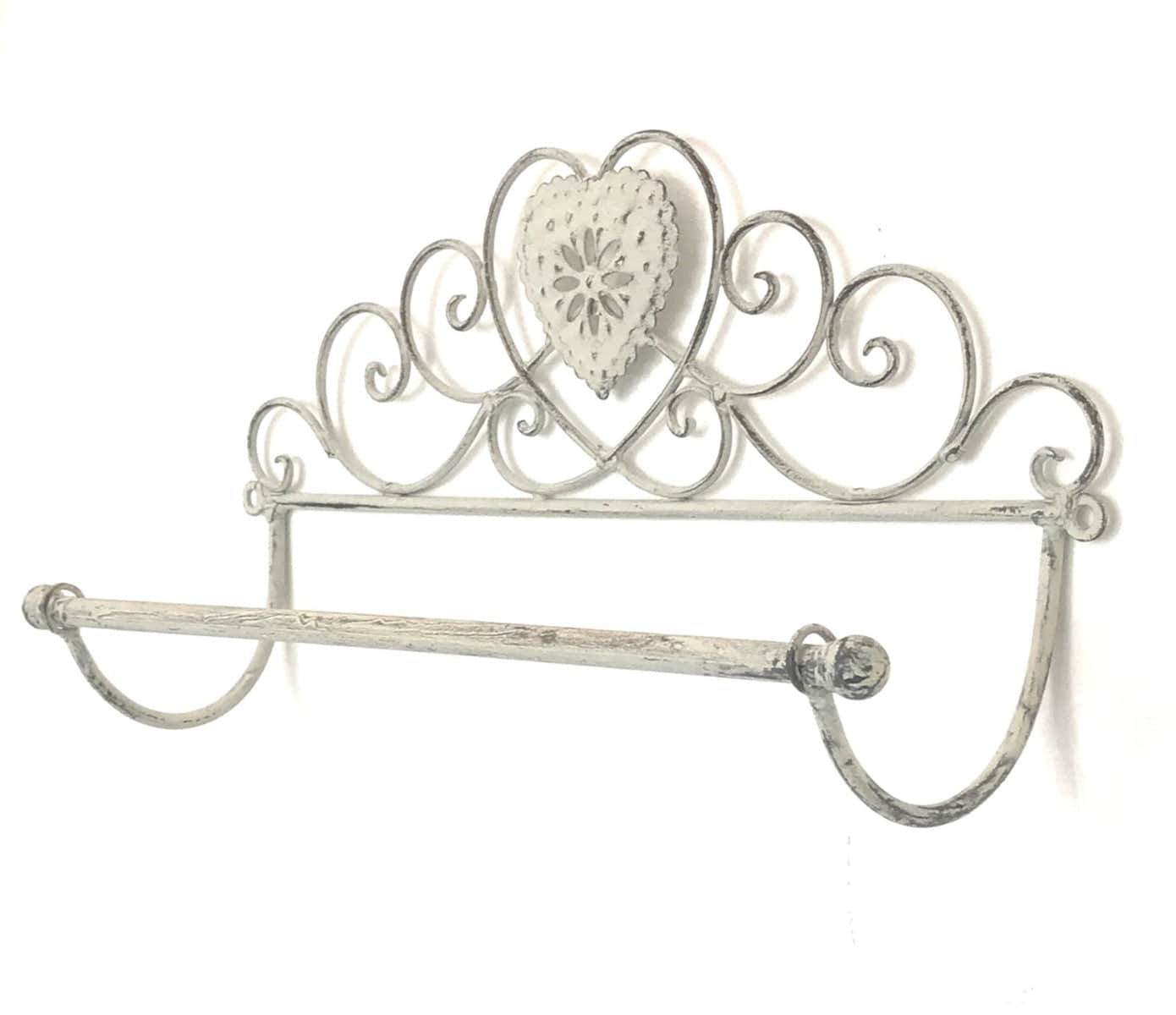 Grey Heart Wall Hanging Kitchen Roll Holder - Price Crash Furniture