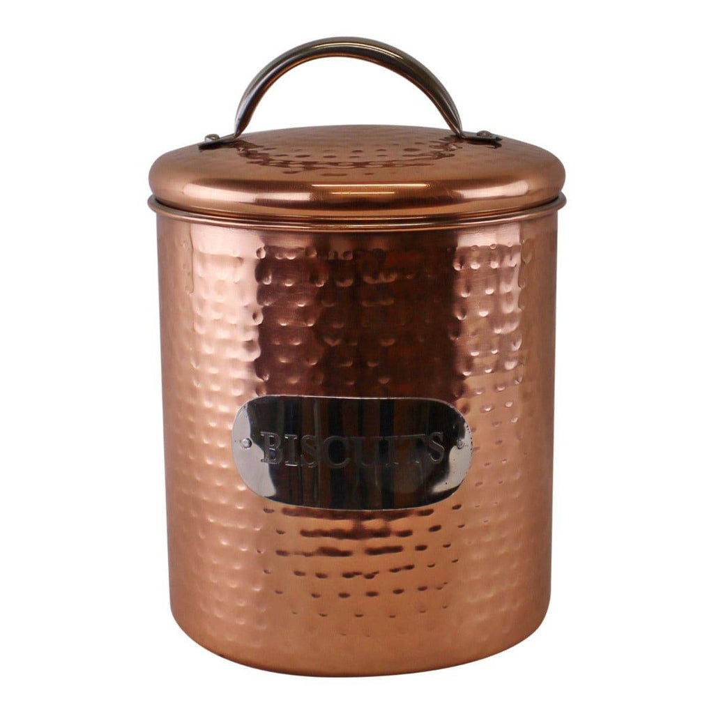 Hammered Copper Biscuit Tin, 17x14cm - Price Crash Furniture
