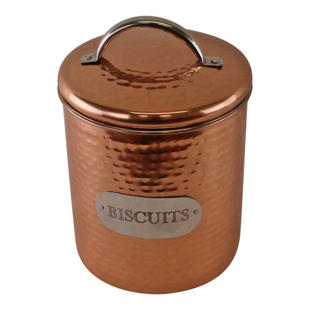 Hammered Copper Biscuit Tin, 17x14cm - Price Crash Furniture