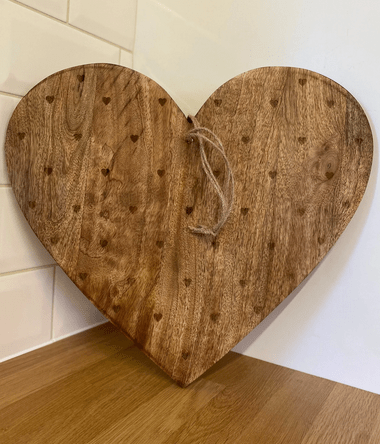 Heart Shaped Wooden Chopping Board 40cm - Price Crash Furniture