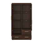 Imperial 2 Door 3 Drawer Glazed Display Cabinet In Dark Mahogany Melamine - Price Crash Furniture