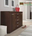 Imperial 2 Door 5 Drawer Sideboard In Dark Mahogany Melamine - Price Crash Furniture