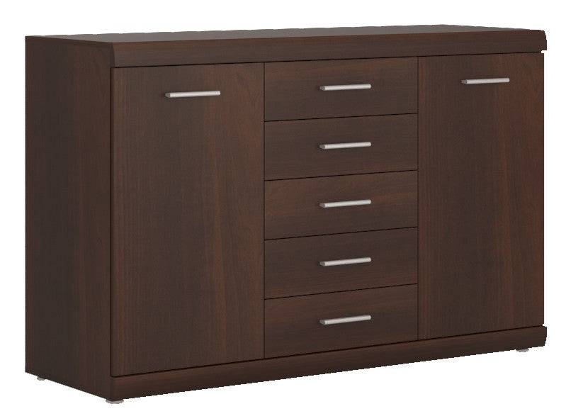 Imperial 2 Door 5 Drawer Sideboard In Dark Mahogany Melamine - Price Crash Furniture