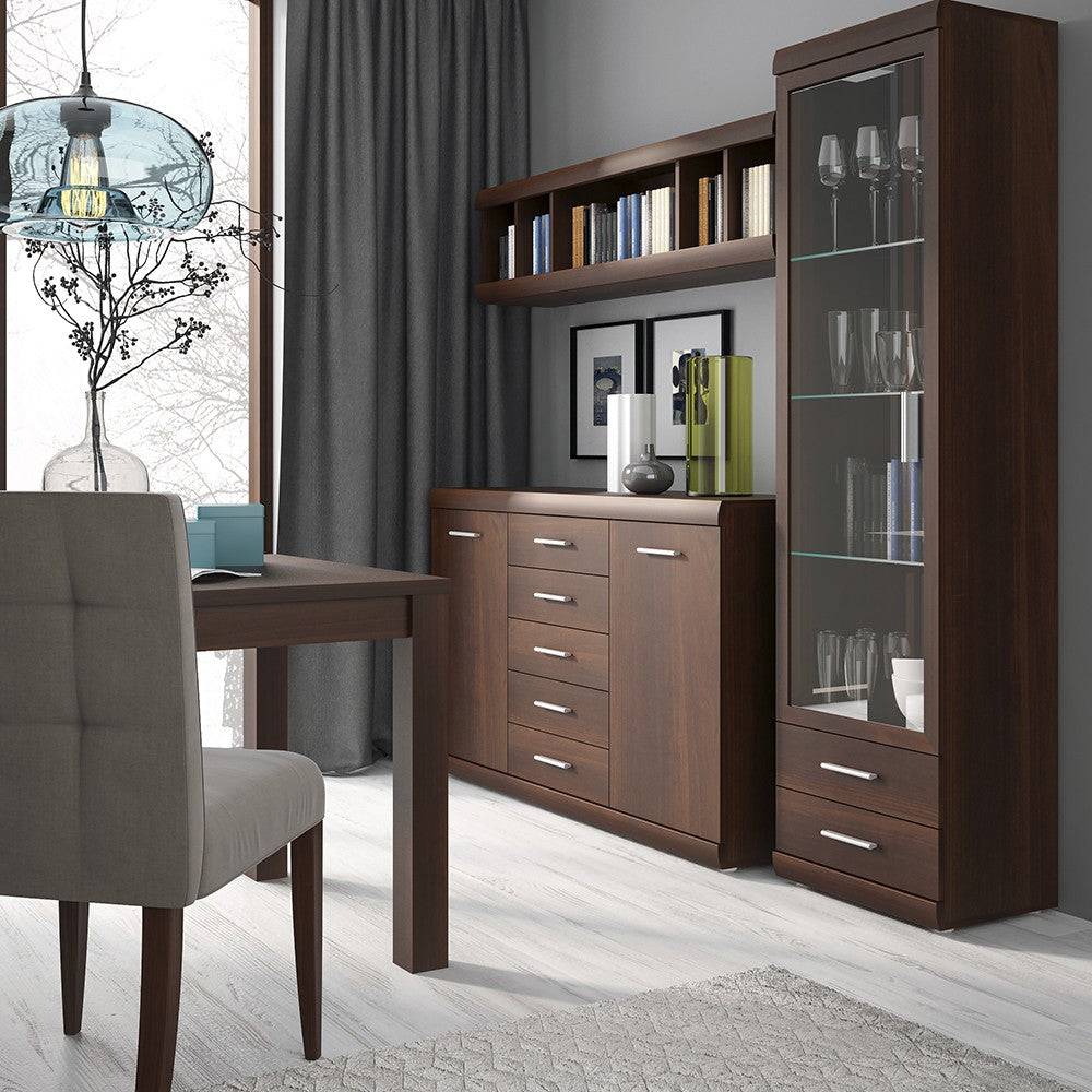 Imperial 2 Door 5 Drawer Sideboard In Dark Mahogany Melamine - Price Crash Furniture