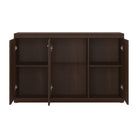 Imperial 3 Door Glazed Sideboard In Dark Mahogany Melamine - Price Crash Furniture