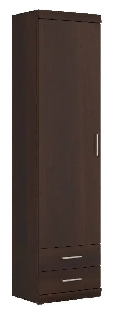 Imperial Tall 1 Door 2 Drawer Narrow Cabinet In Dark Mahogany Melamine - Price Crash Furniture