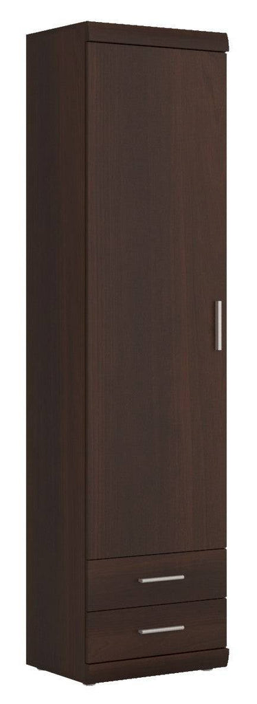 Imperial Tall 1 Door 2 Drawer Narrow Cabinet In Dark Mahogany Melamine - Price Crash Furniture