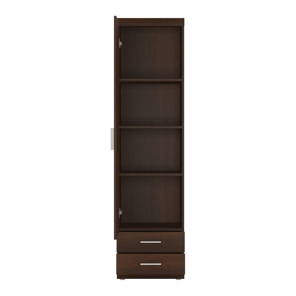 Imperial Tall 1 Door 2 Drawer Narrow Cabinet In Dark Mahogany Melamine - Price Crash Furniture